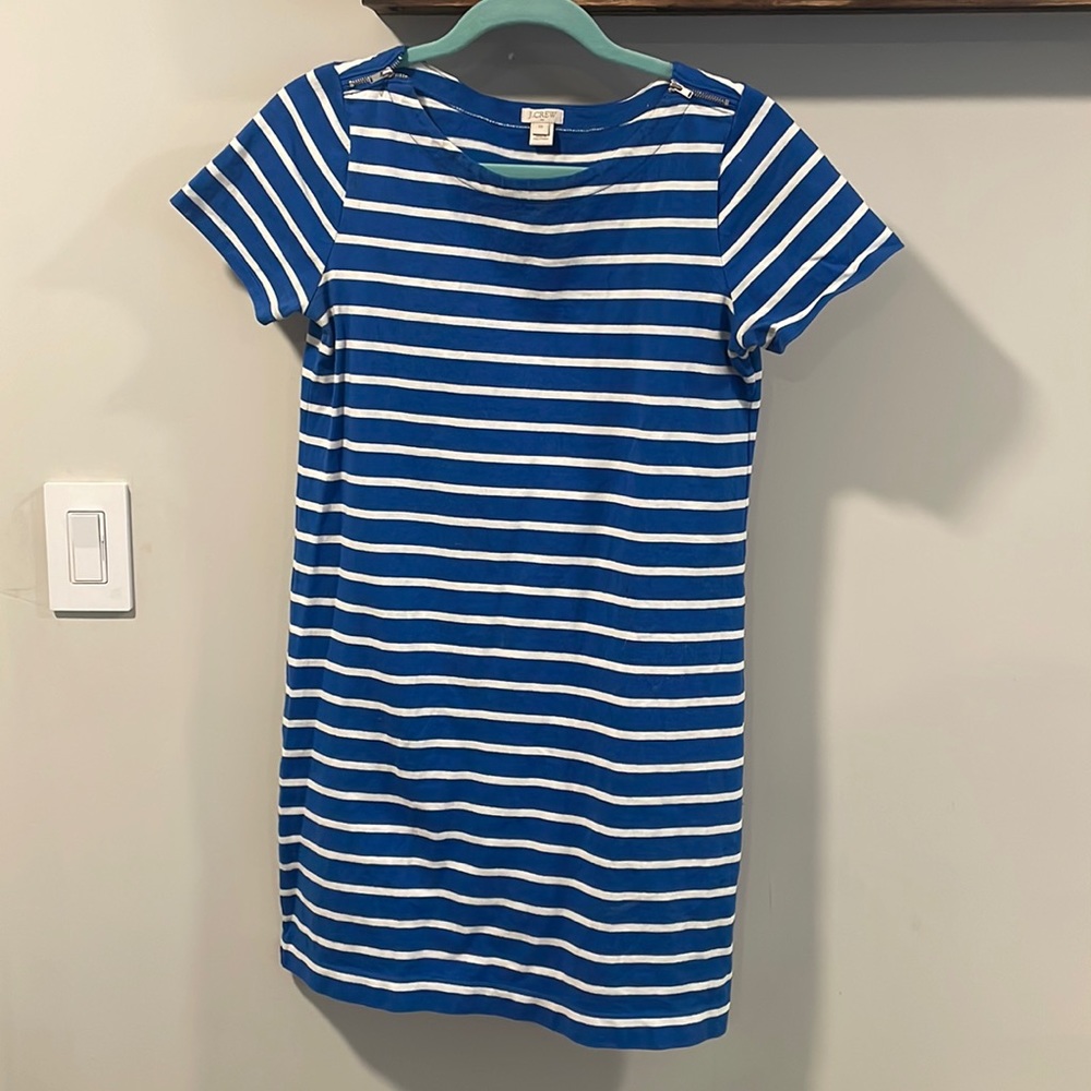 J.Crew blue and white stripe dress XS